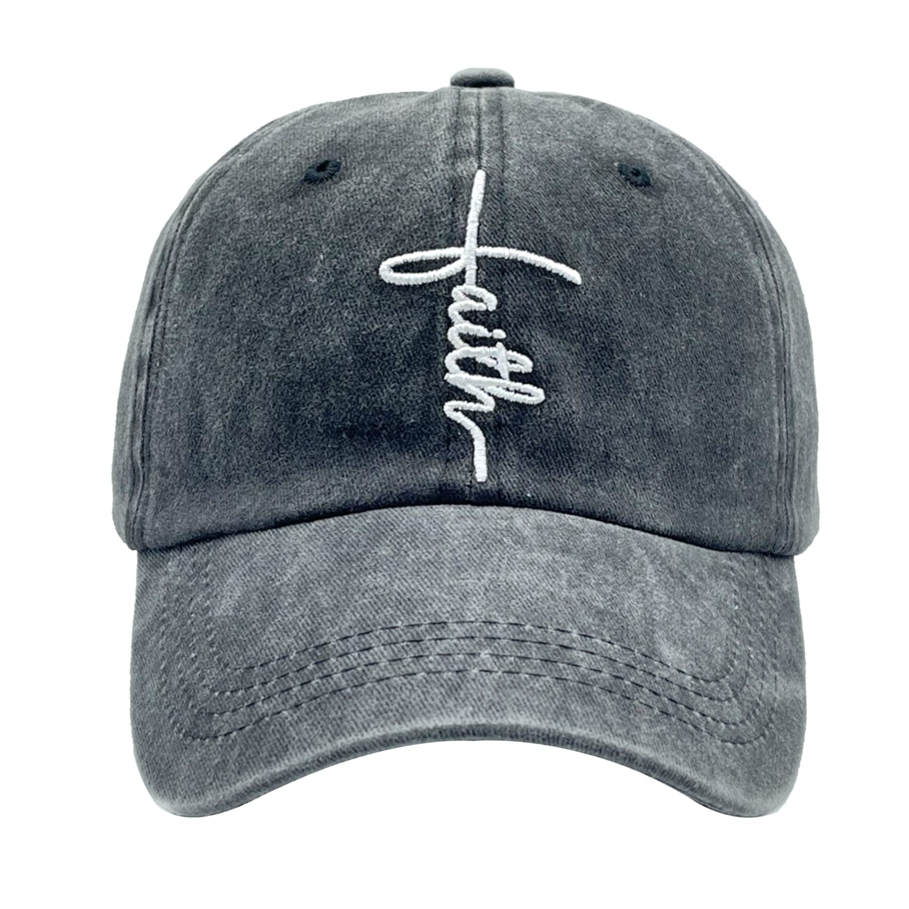 Faith Embroidered Christian Cross Adjustable Baseball Cap
