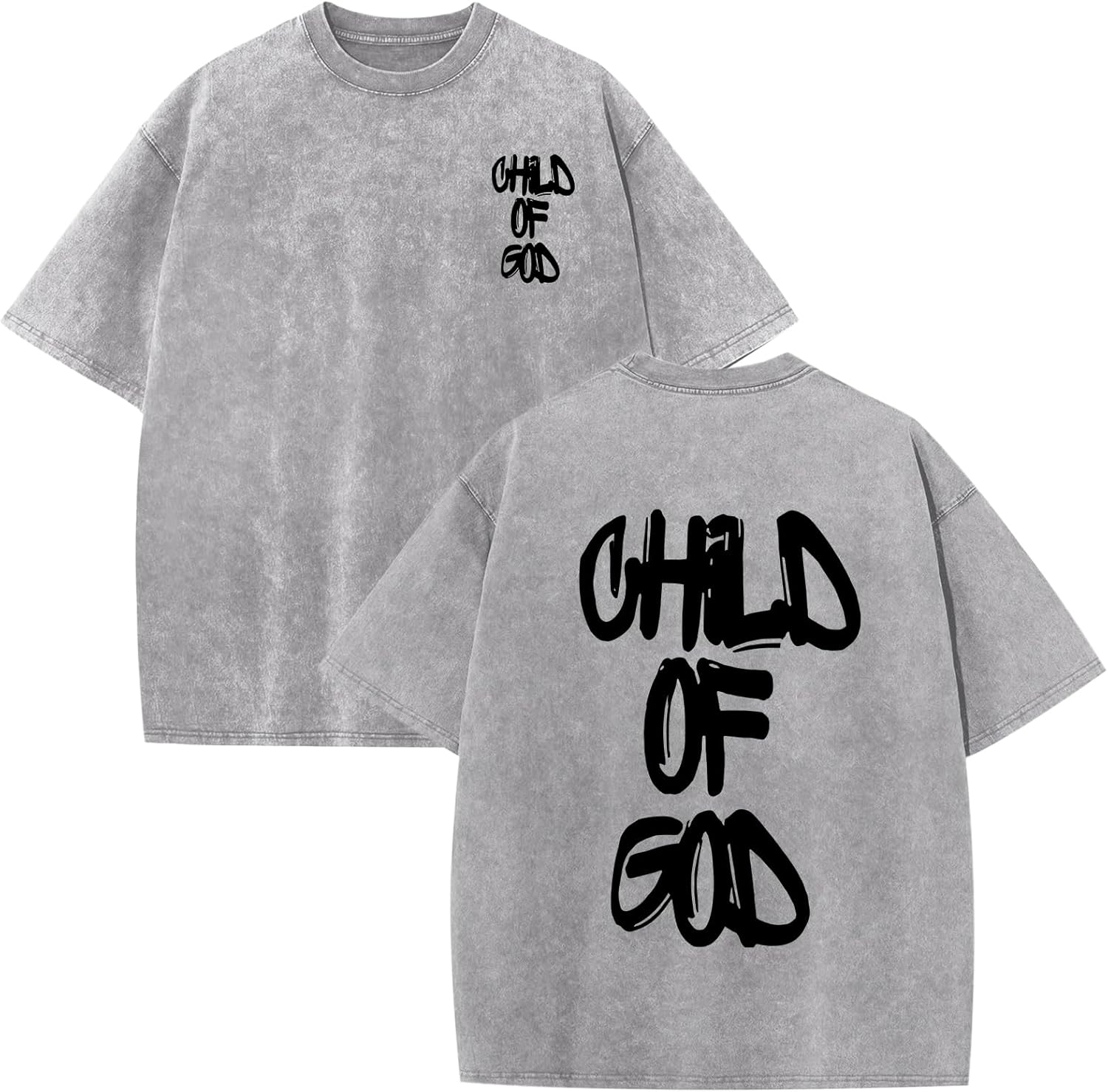 Christian Shirts for Men Faith over Fear Shirt Jesus Religious Tshirt Oversized Graphic Tees Acid Wash God T-Shirt