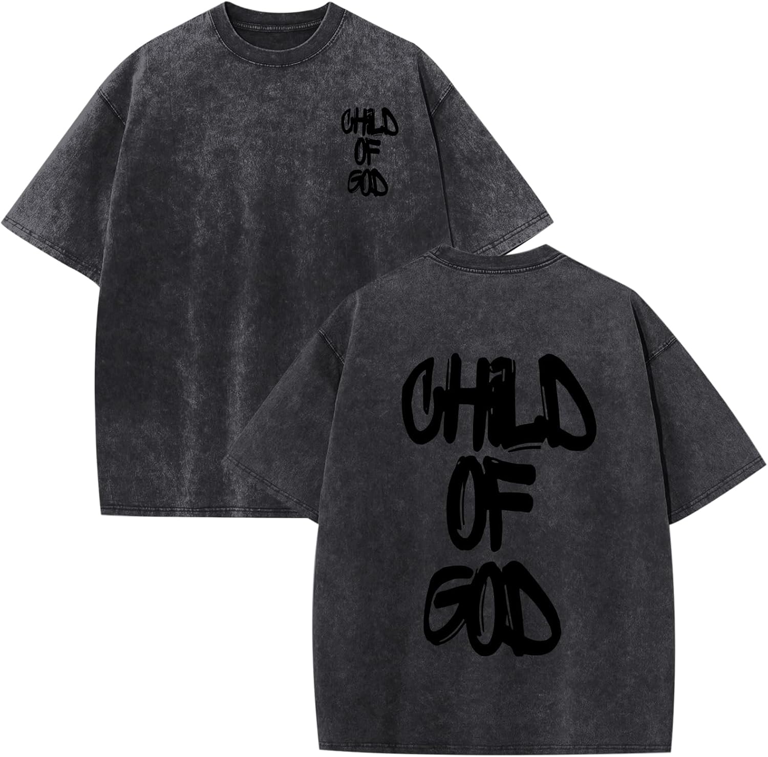 Christian Shirts for Men Faith over Fear Shirt Jesus Religious Tshirt Oversized Graphic Tees Acid Wash God T-Shirt
