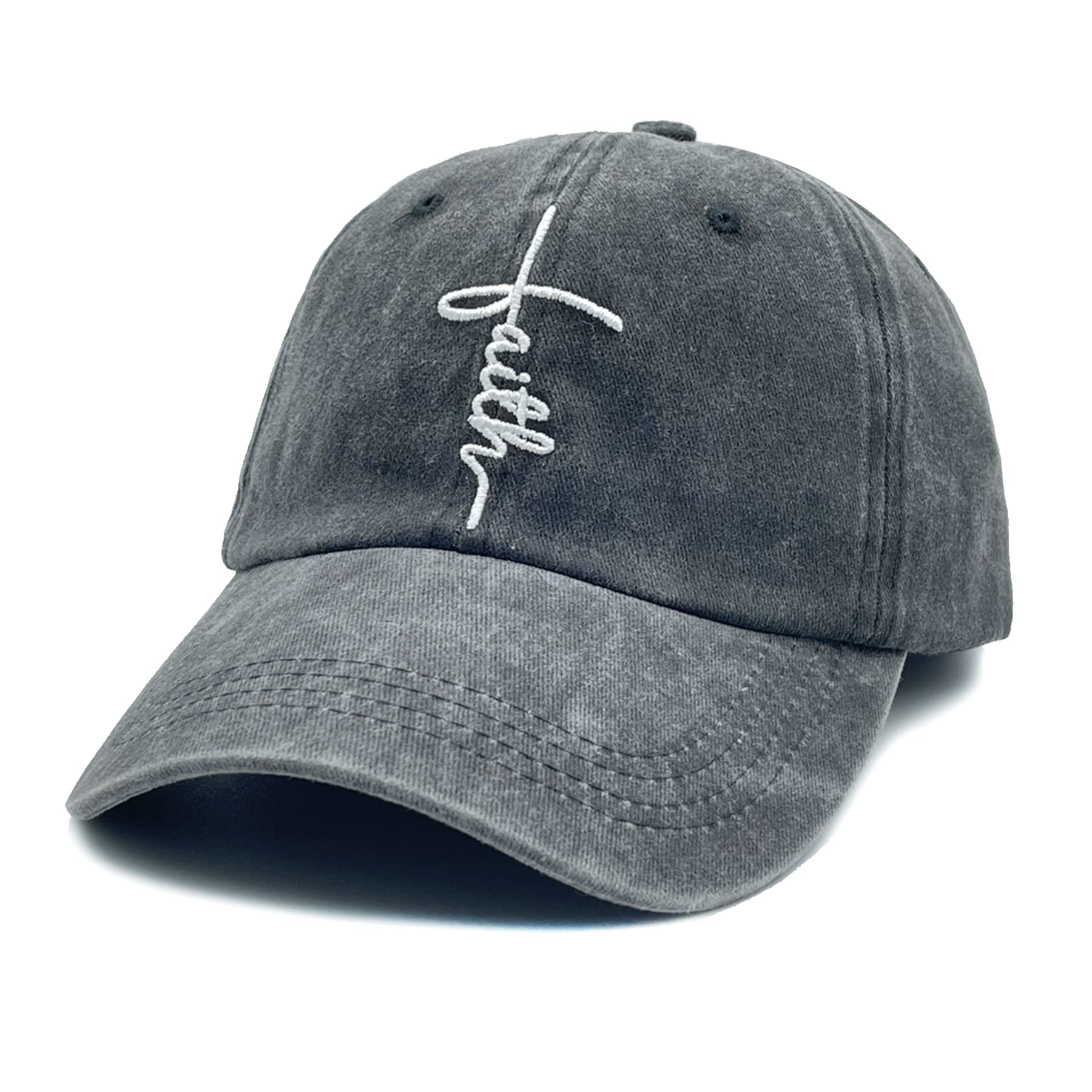 Faith Embroidered Christian Cross Adjustable Baseball Cap