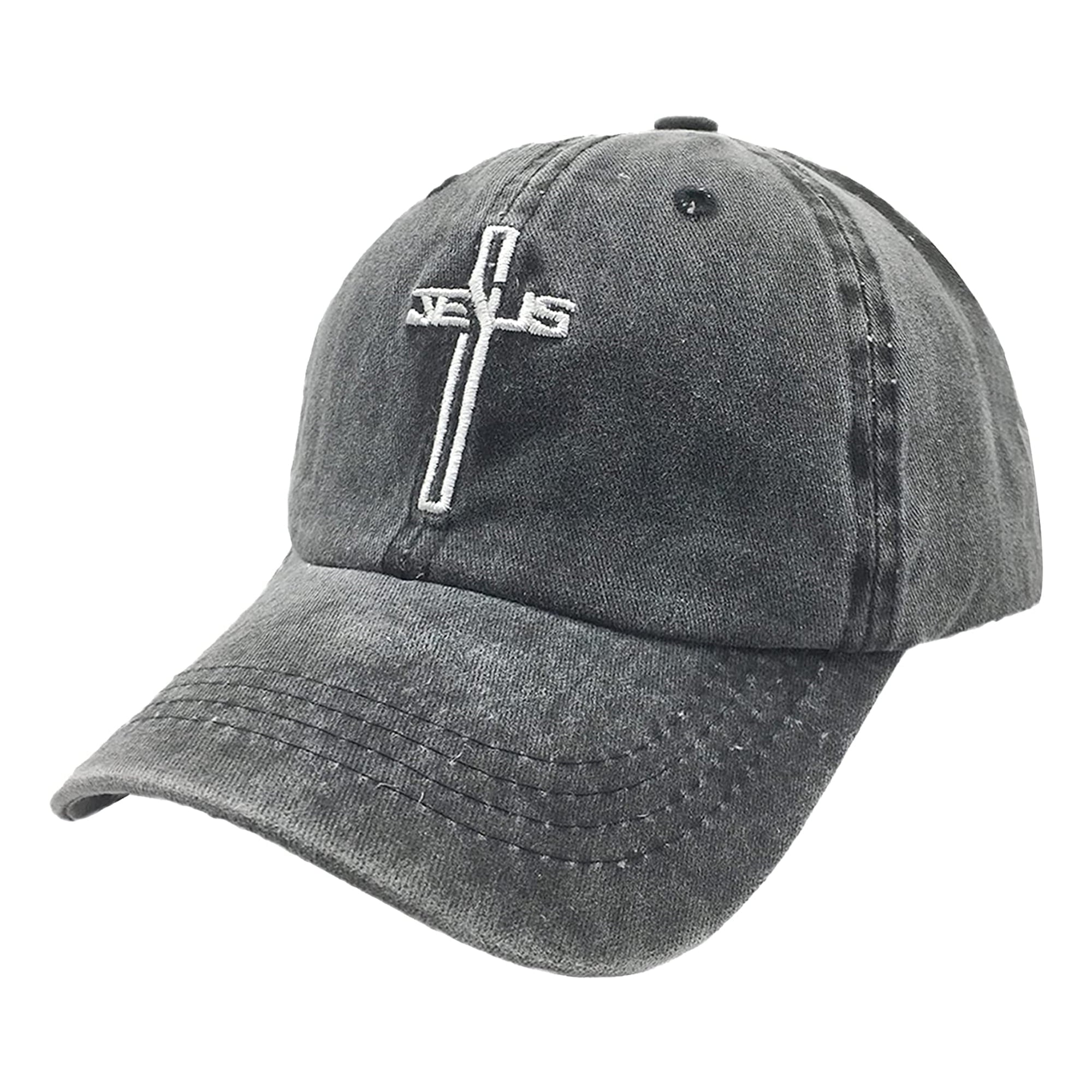 Embroidered Cross Adjustable Baseball Cap