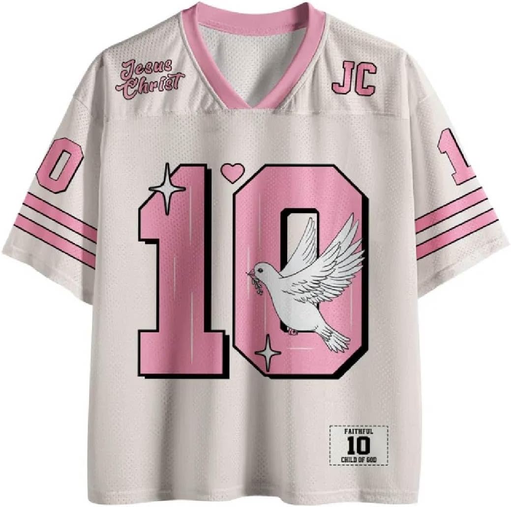 Graphic Tees Summer Novelty Women Men Oversized Dove Christian Jersey