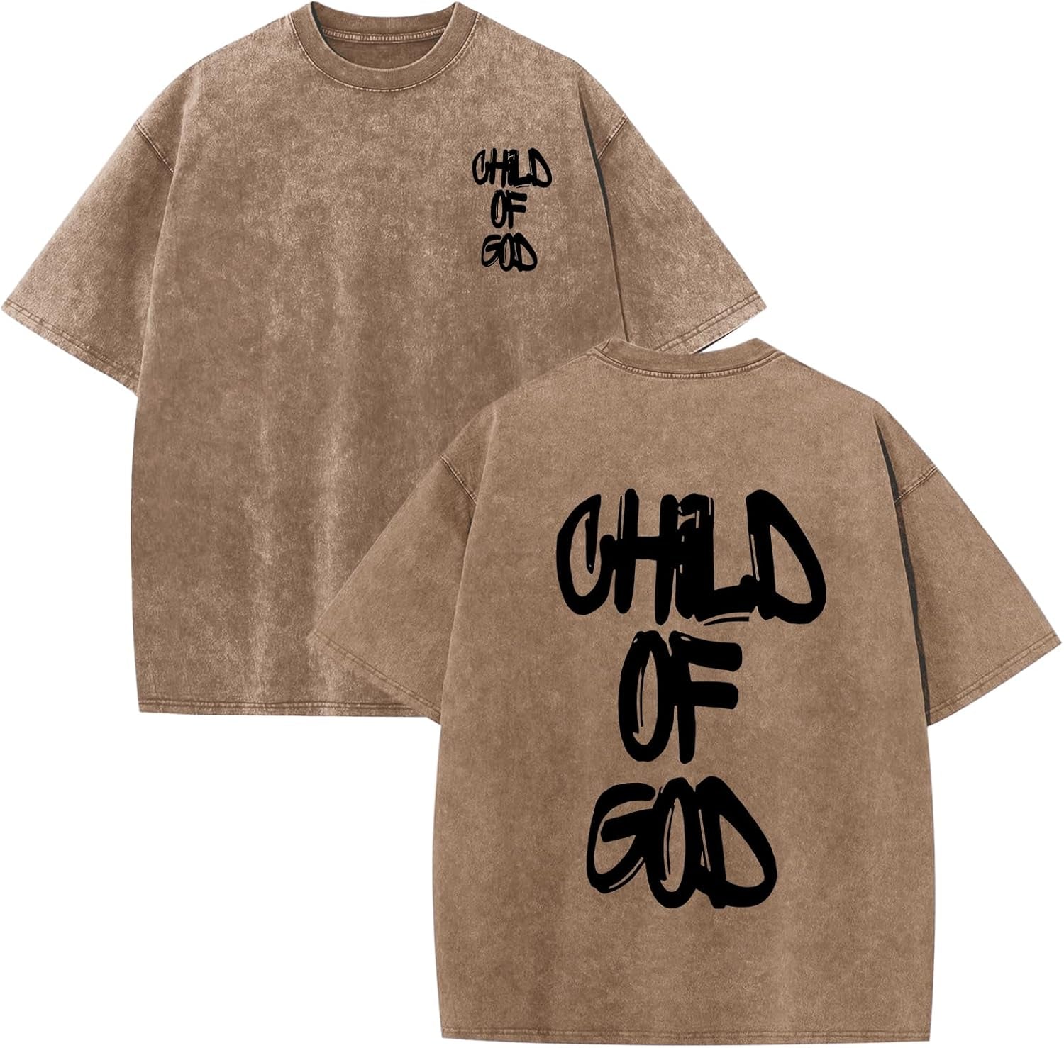 Christian Shirts for Men Faith over Fear Shirt Jesus Religious Tshirt Oversized Graphic Tees Acid Wash God T-Shirt