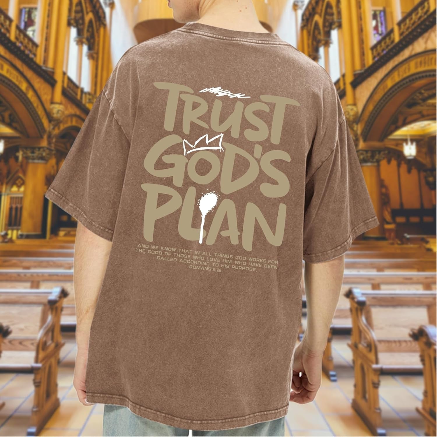 God Christian T Shirts for Men Jesus Faith Shirt Acid Wash Oversized Tees Bible Verse Graphic Vintage Tshirt