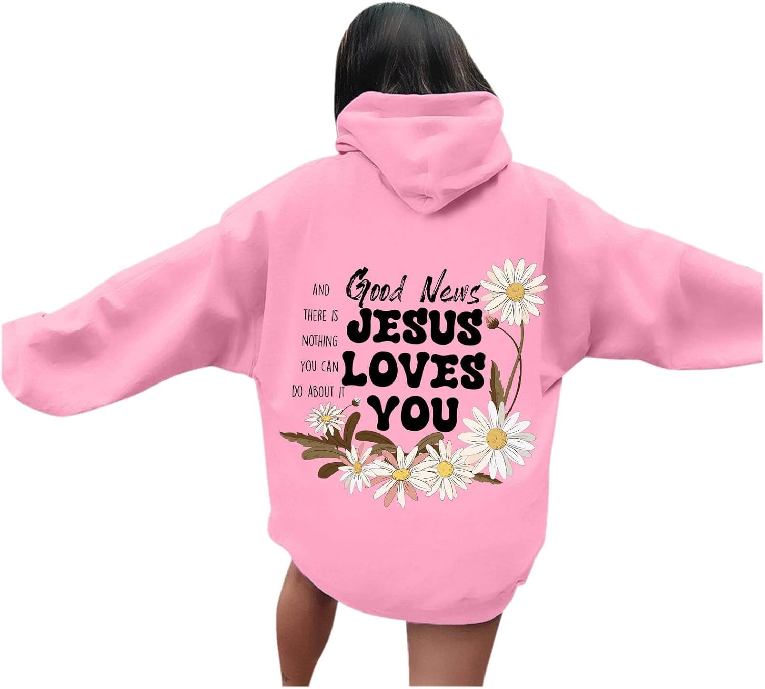 Christian Graphic Hoodies for Teen Girls Fall Fashion Preppy Letter Print Long Sleeve Pullover Sweatshirt with Pocket