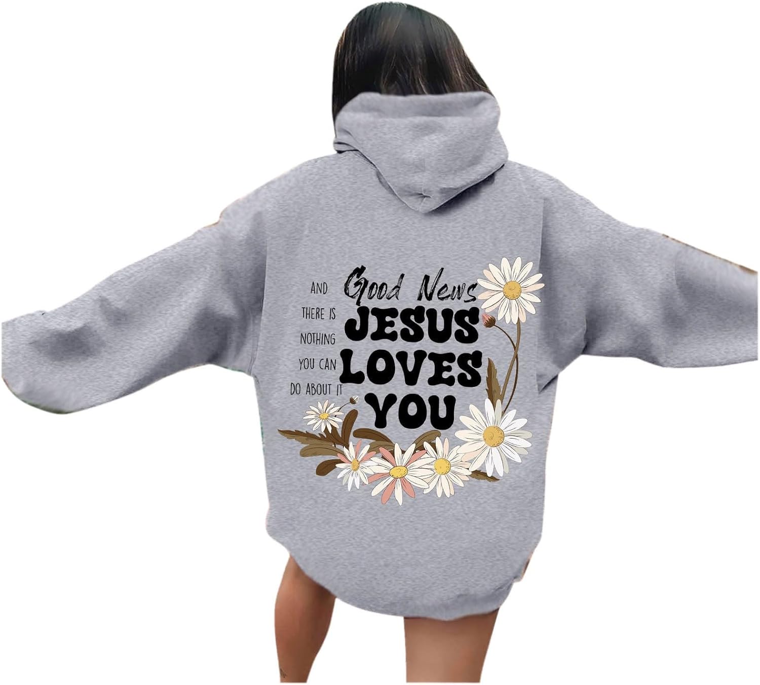 Christian Graphic Hoodies for Teen Girls Fall Fashion Preppy Letter Print Long Sleeve Pullover Sweatshirt with Pocket
