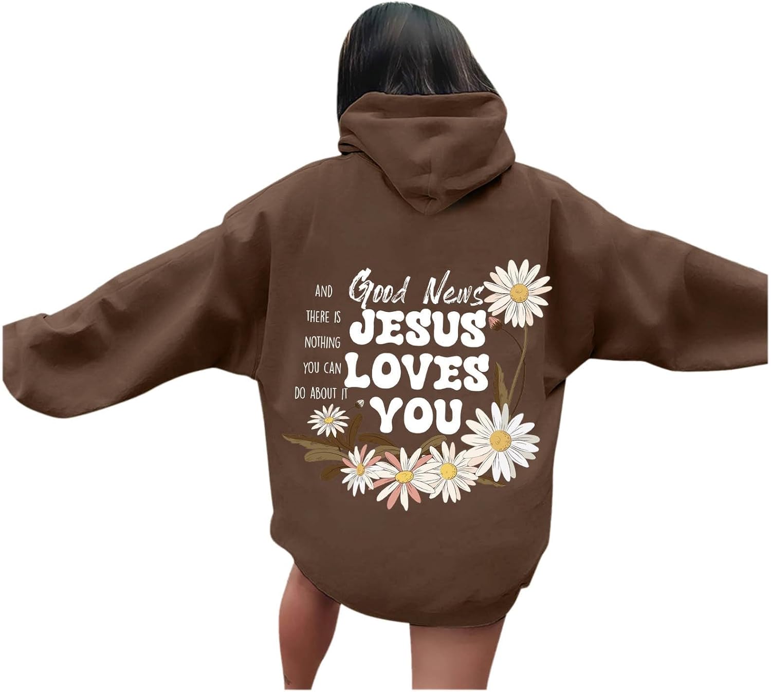 Christian Graphic Hoodies for Teen Girls Fall Fashion Preppy Letter Print Long Sleeve Pullover Sweatshirt with Pocket
