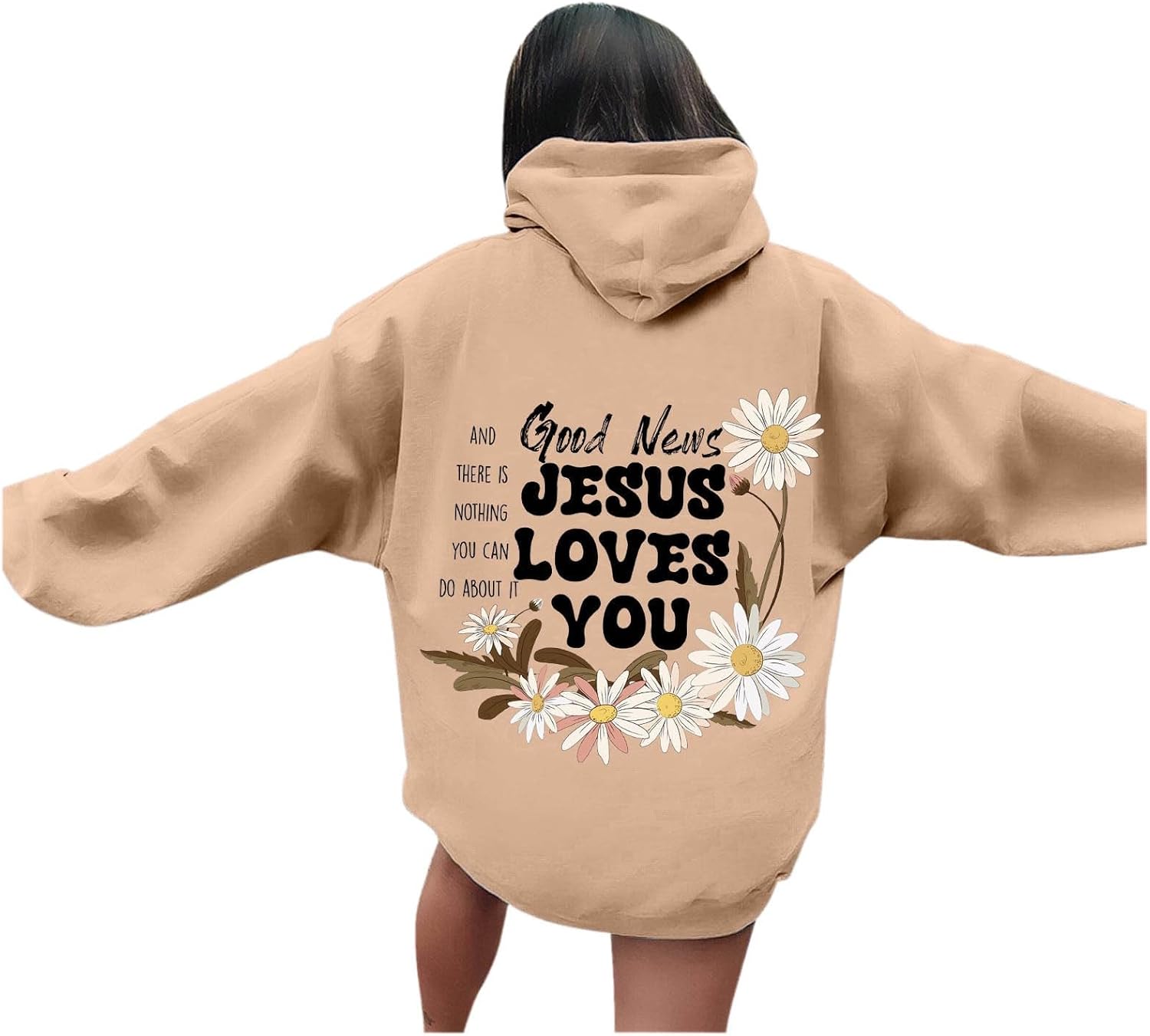 Christian Graphic Hoodies for Teen Girls Fall Fashion Preppy Letter Print Long Sleeve Pullover Sweatshirt with Pocket