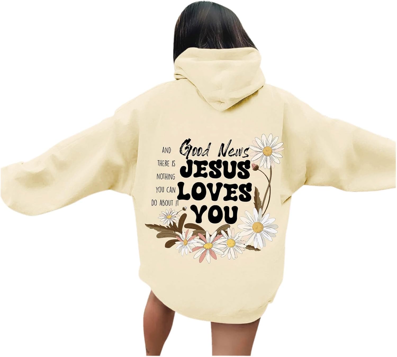 Christian Graphic Hoodies for Teen Girls Fall Fashion Preppy Letter Print Long Sleeve Pullover Sweatshirt with Pocket