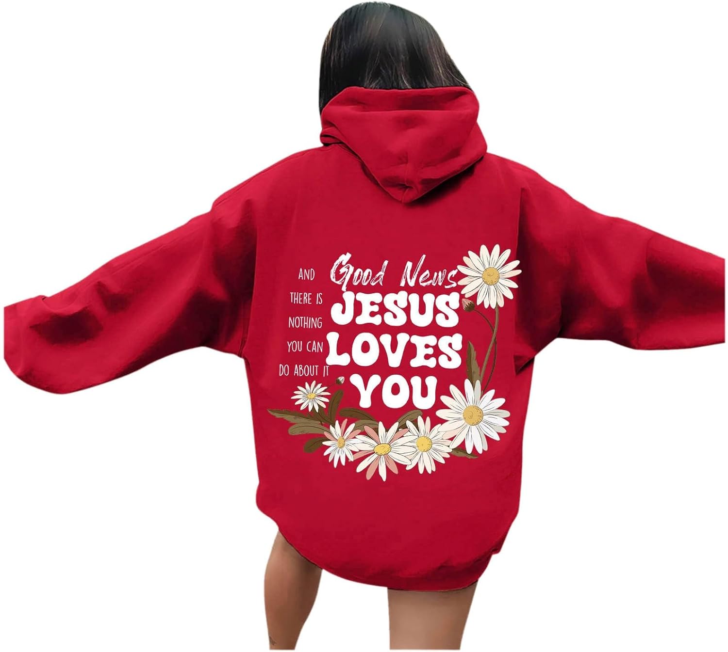 Christian Graphic Hoodies for Teen Girls Fall Fashion Preppy Letter Print Long Sleeve Pullover Sweatshirt with Pocket