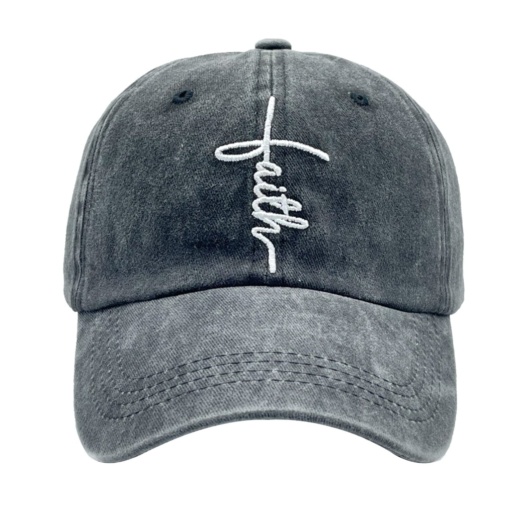 Faith Embroidered Christian Cross Adjustable Baseball Cap