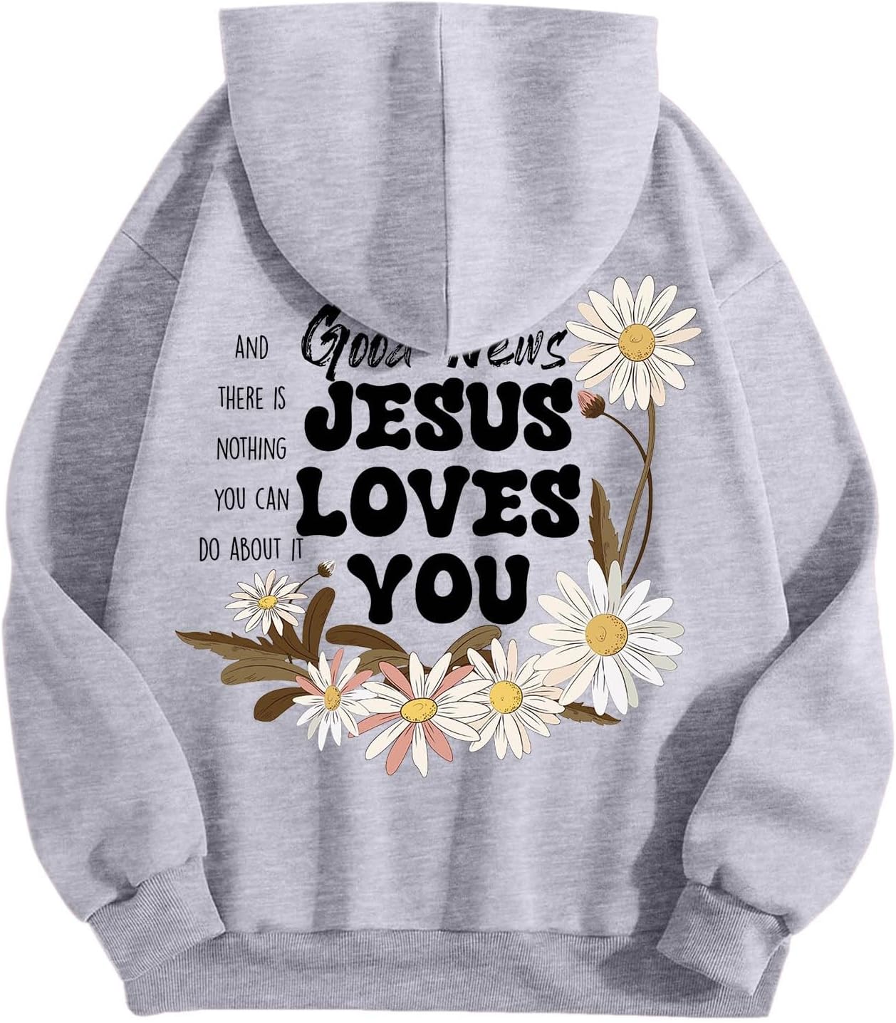 Christian Graphic Hoodies for Teen Girls Fall Fashion Preppy Letter Print Long Sleeve Pullover Sweatshirt with Pocket