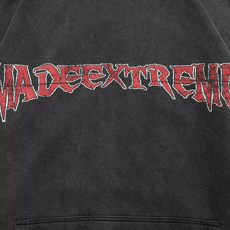 Hip Hop Men Sweatshirt Hoodie Streetwear Jesus Letter Print Washed Pullover 2025 Autumn Harajuku Cotton Hooded Sweatshirt Black