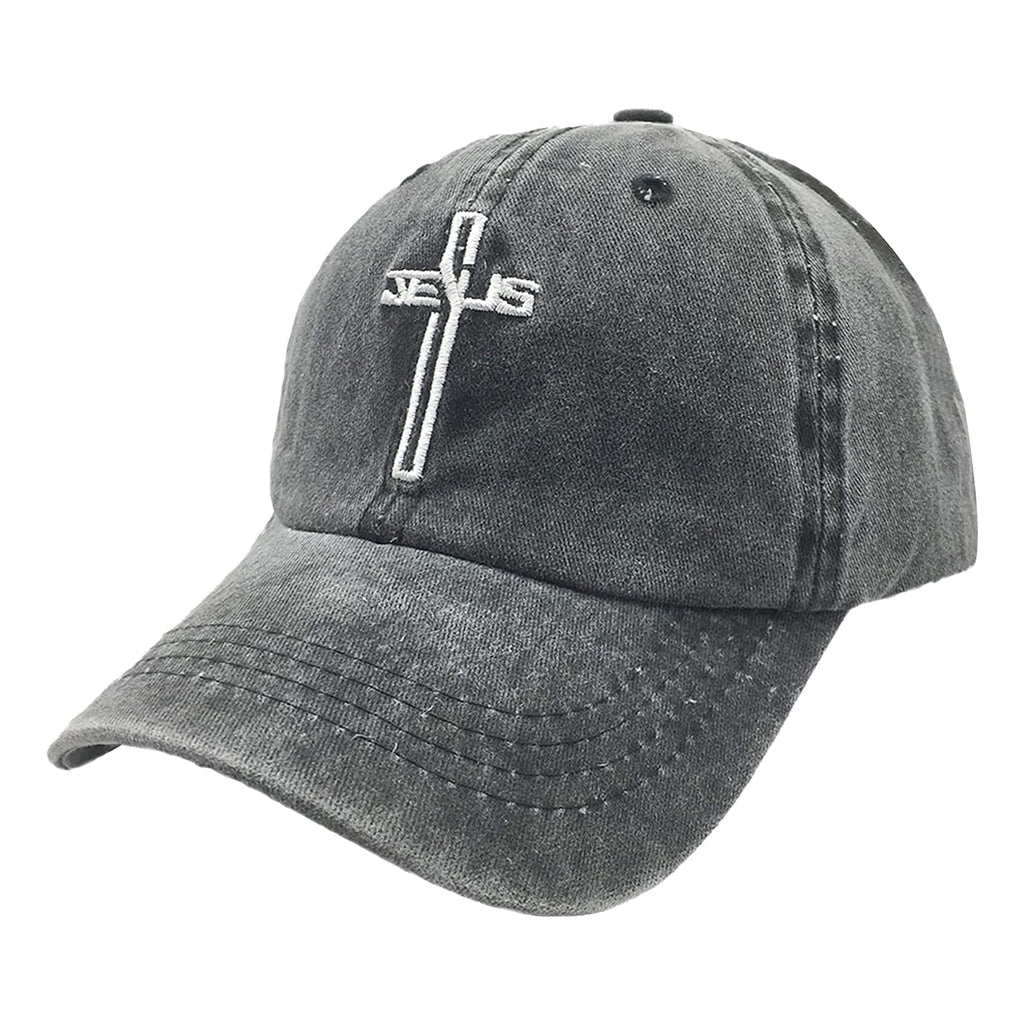 Embroidered Cross Adjustable Baseball Cap