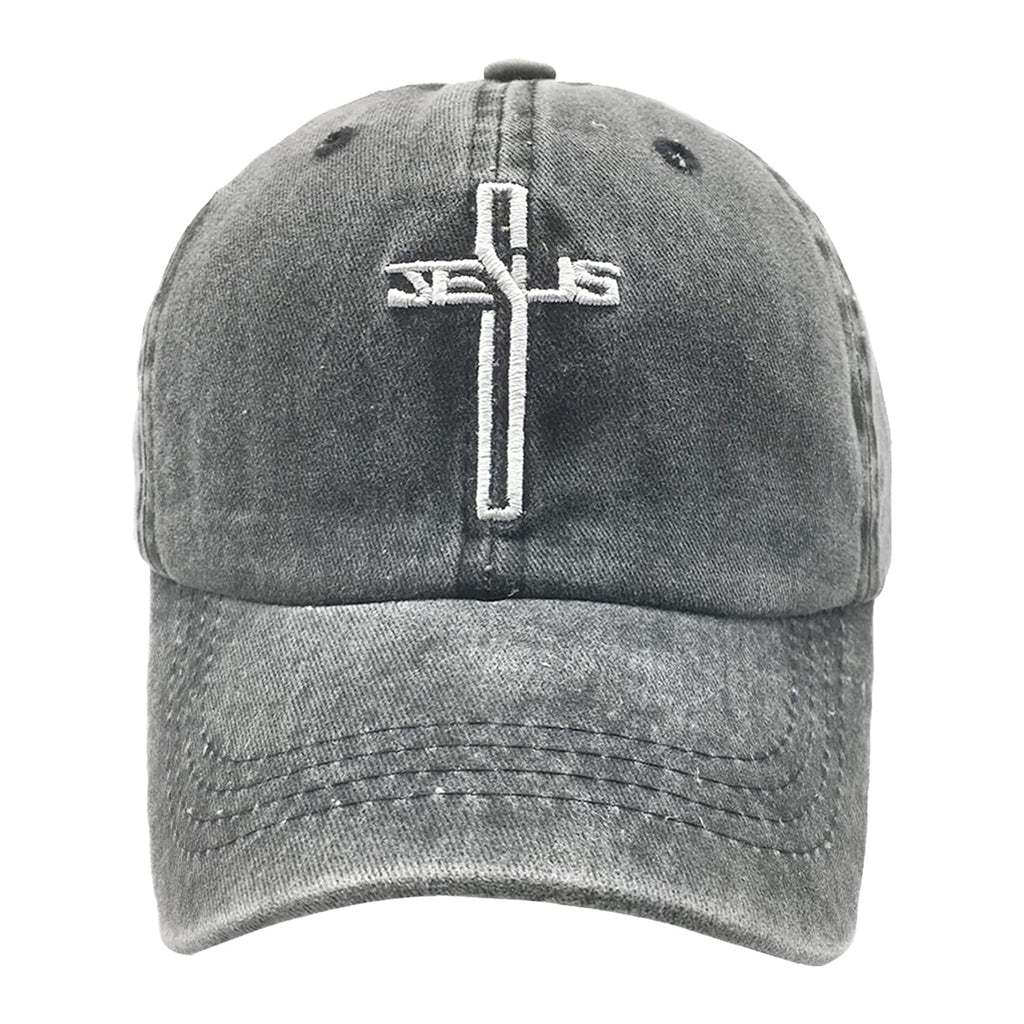 Embroidered Cross Adjustable Baseball Cap